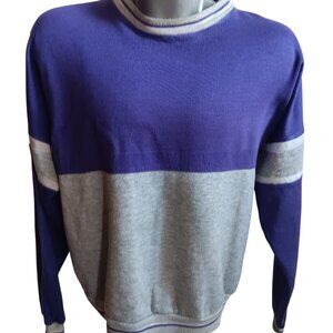 Vintage 80's Men's XL Sweatshirt Purple/gray Colorblock New Wave by Line-Up